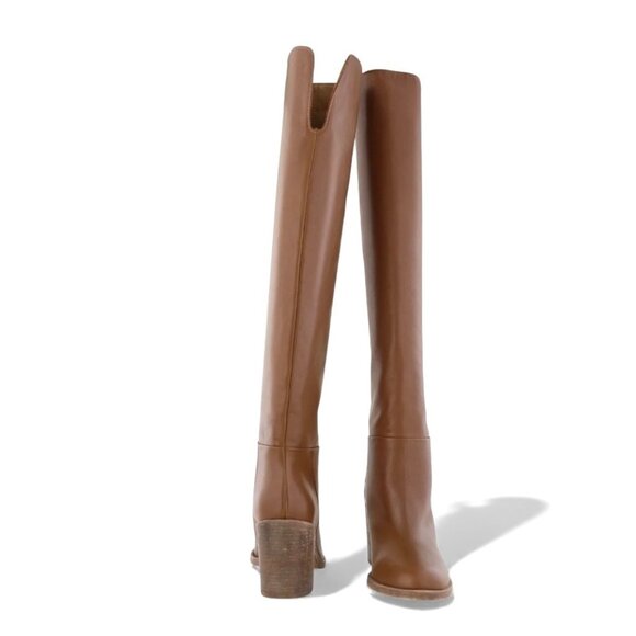 Golden Goose $999 Vivienne Knee-High Leather Boots Marrone Caramello Womens 38/8 - Picture 5 of 6